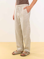 Load image into Gallery viewer, Natural Linen Pull-on Pants
