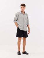 Load image into Gallery viewer, Light Grey Linen-blend Shirt

