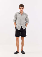 Load image into Gallery viewer, Light Grey Linen-blend Shirt

