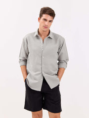 Light Grey Linen-blend Shirt