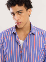 Load image into Gallery viewer, Blue &amp; Red Striped Poplin Shirt
