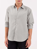 Load image into Gallery viewer, Light Grey Linen-blend Shirt

