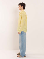 Load image into Gallery viewer, Yellow &amp; White Poplin Striped Shirt
