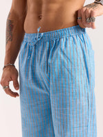 Load image into Gallery viewer, Sky Blue Striped Linen Pull-on Pants