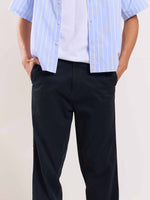 Load image into Gallery viewer, Black Loose Fit Twill Trousers
