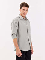 Load image into Gallery viewer, Light Grey Linen-blend Shirt

