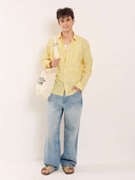 Load image into Gallery viewer, Yellow &amp; White Poplin Striped Shirt
