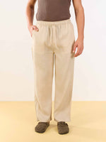 Load image into Gallery viewer, Beige Linen Pull-on Pants

