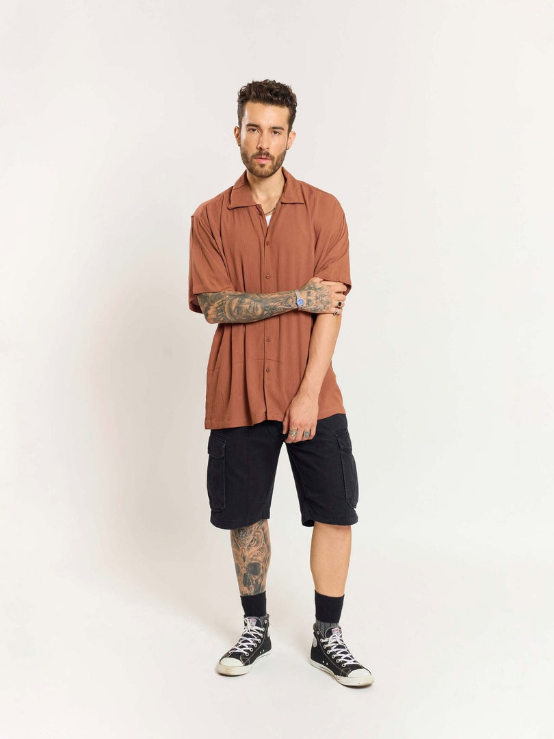 Brown Wrinkled Shirt