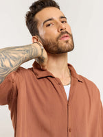 Load image into Gallery viewer, Brown Wrinkled Shirt
