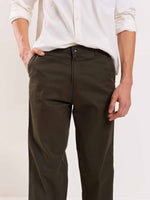 Load image into Gallery viewer, Olive Loose Fit Twill Trousers
