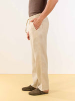 Load image into Gallery viewer, Beige Linen Pull-on Pants
