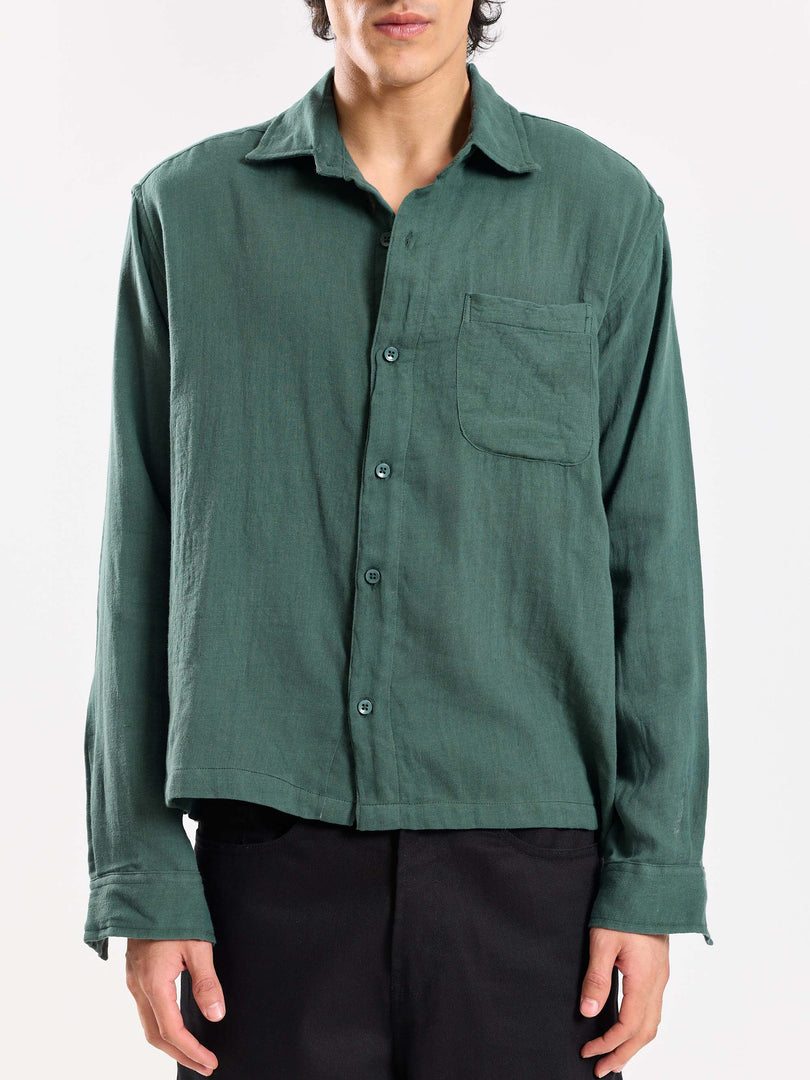 Teal Green Gauze Holiday Shirt
