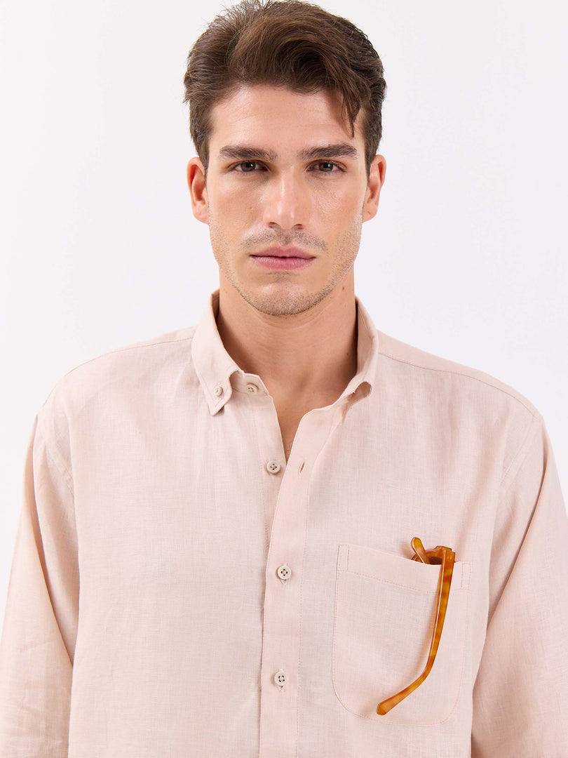 Very Light Pink Irish Linen Shirt
