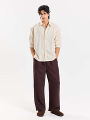 Relaxed Fit Cream Textured Shirt