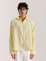 Relaxed Fit Light Yellow Textured Shirt