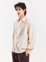 Load image into Gallery viewer, Relaxed Fit Cream Textured Shirt

