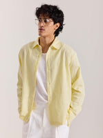 Load image into Gallery viewer, Relaxed Fit Light Yellow Textured Shirt