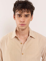 Load image into Gallery viewer, Beige Poplin Striped Shirt
