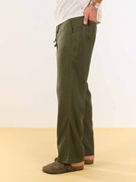 Load image into Gallery viewer, Olive Green Linen Pull-on Pants
