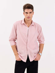 Relaxed Fit Red Striped Shirt