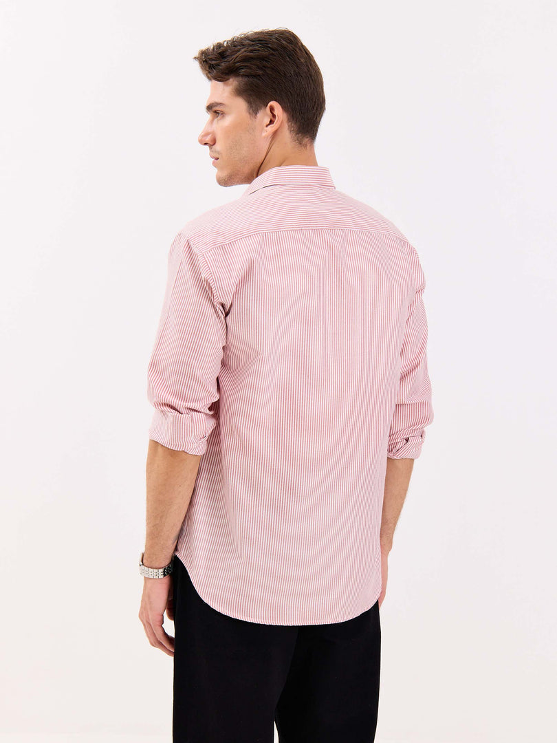 Relaxed Fit Red Striped Shirt