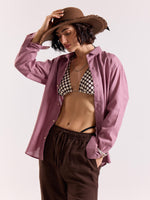 Load image into Gallery viewer, Dusty Rose Linen-blend Shirt