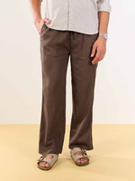 Load image into Gallery viewer, Dark Brown Linen Pull-on Pants
