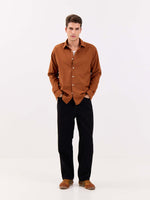Load image into Gallery viewer, Rust Brown Linen-blend Shirt
