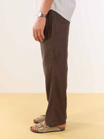 Load image into Gallery viewer, Dark Brown Linen Pull-on Pants

