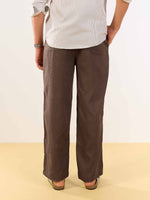 Load image into Gallery viewer, Dark Brown Linen Pull-on Pants
