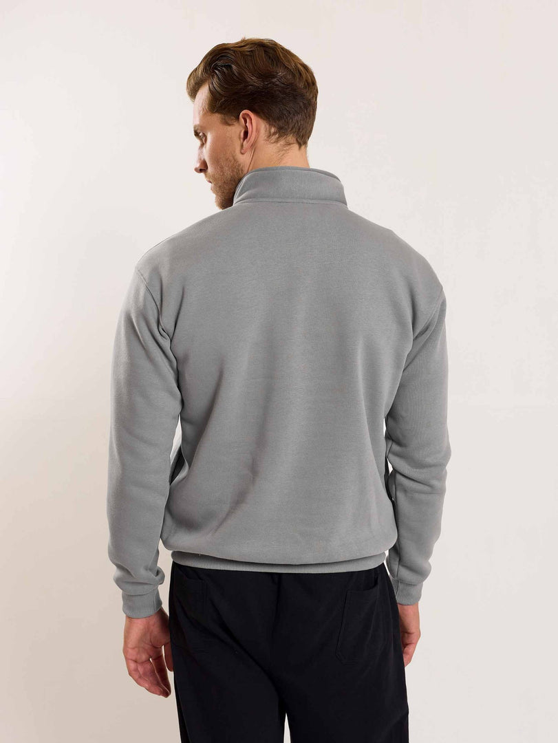 Grey Quarter-Zip Sweatshirt
