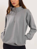 Load image into Gallery viewer, Grey Quarter-Zip Sweatshirt
