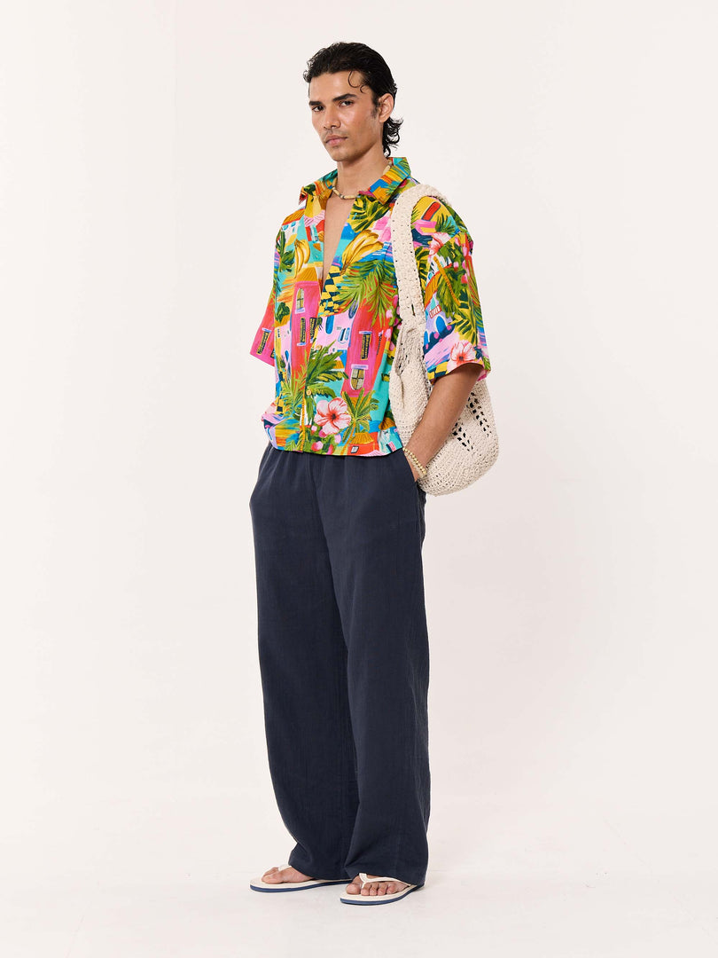 Goa Calling Printed Cropped Shirt