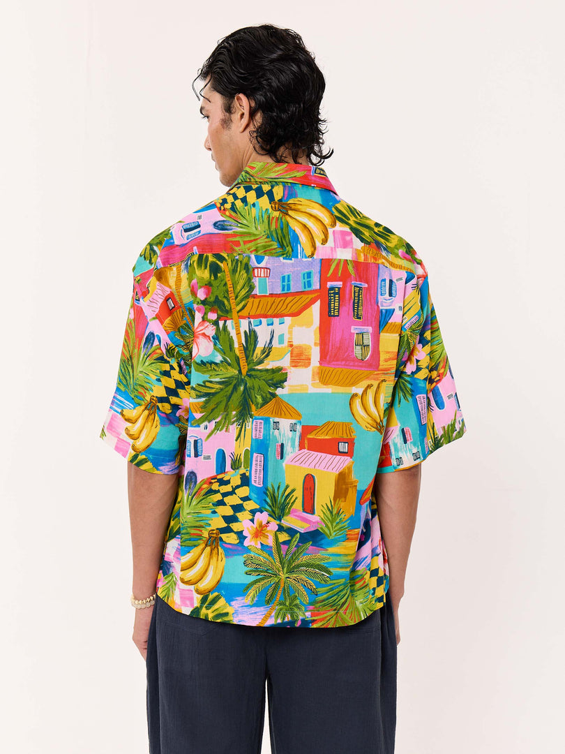 Goa Calling Printed Cropped Shirt