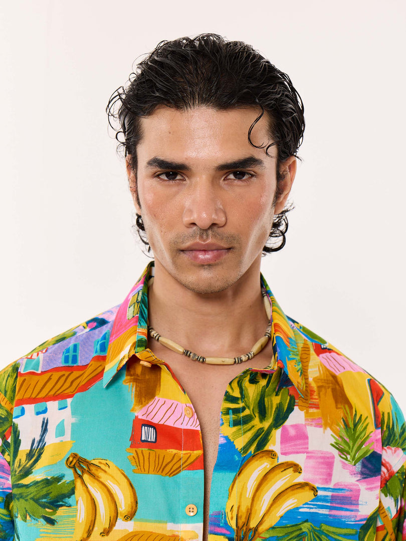 Goa Calling Printed Cropped Shirt