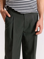 Load image into Gallery viewer, Green Pinstriped Baggy Fit Trousers