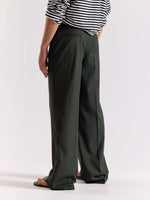 Load image into Gallery viewer, Green Pinstriped Baggy Fit Trousers