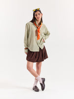 Load image into Gallery viewer, Green Gingham Cropped Shirt
