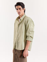 Load image into Gallery viewer, Green Gingham Cropped Shirt