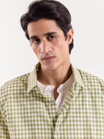Load image into Gallery viewer, Green Gingham Cropped Shirt