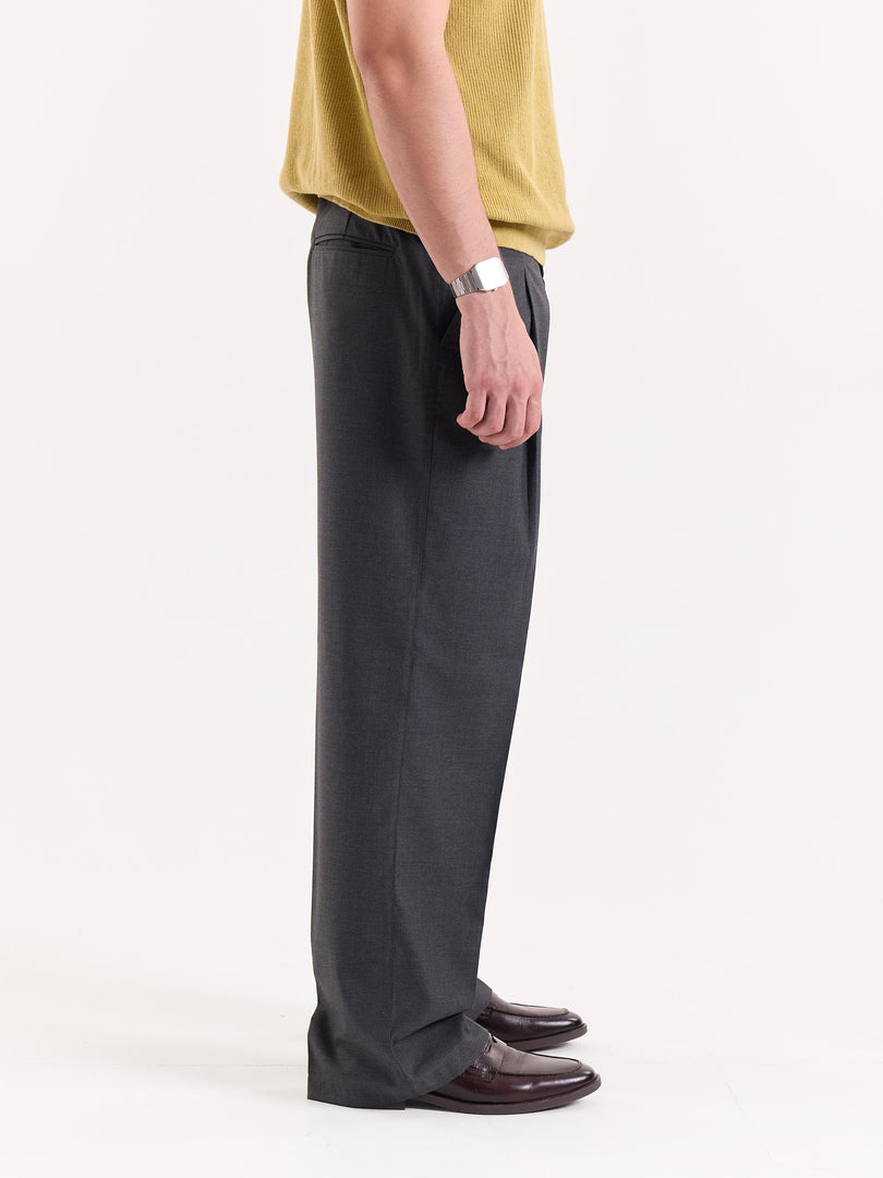 Grey Baggy Fit Trousers