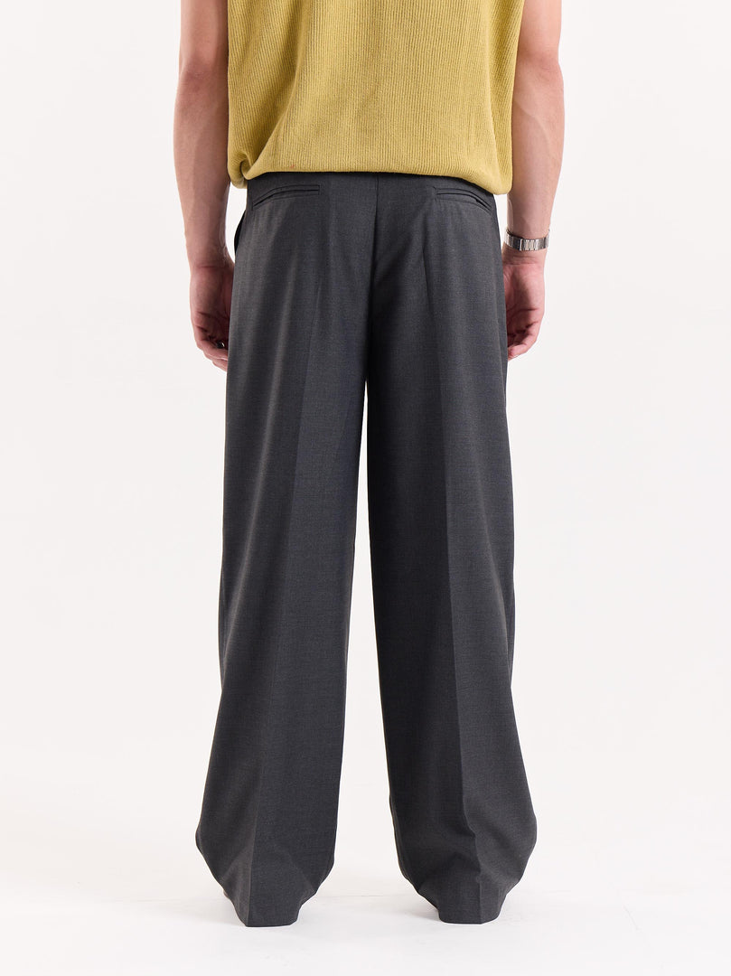 Grey Baggy Fit Trousers