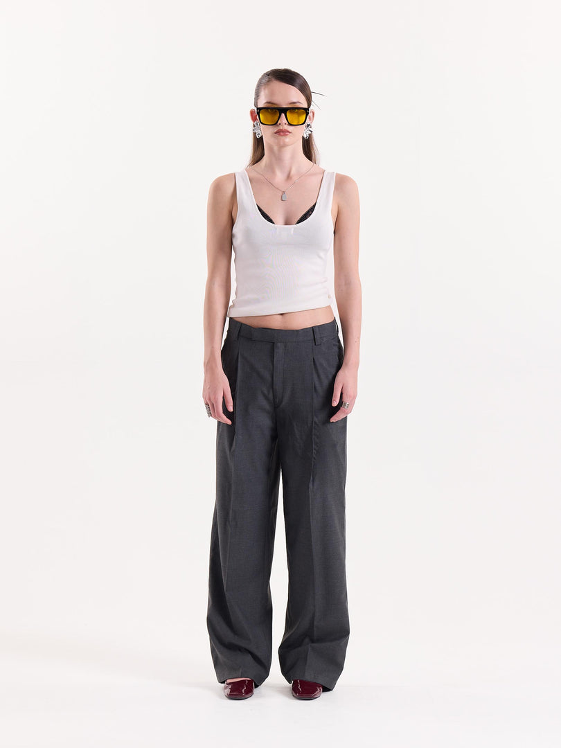 Grey Baggy Fit Trousers