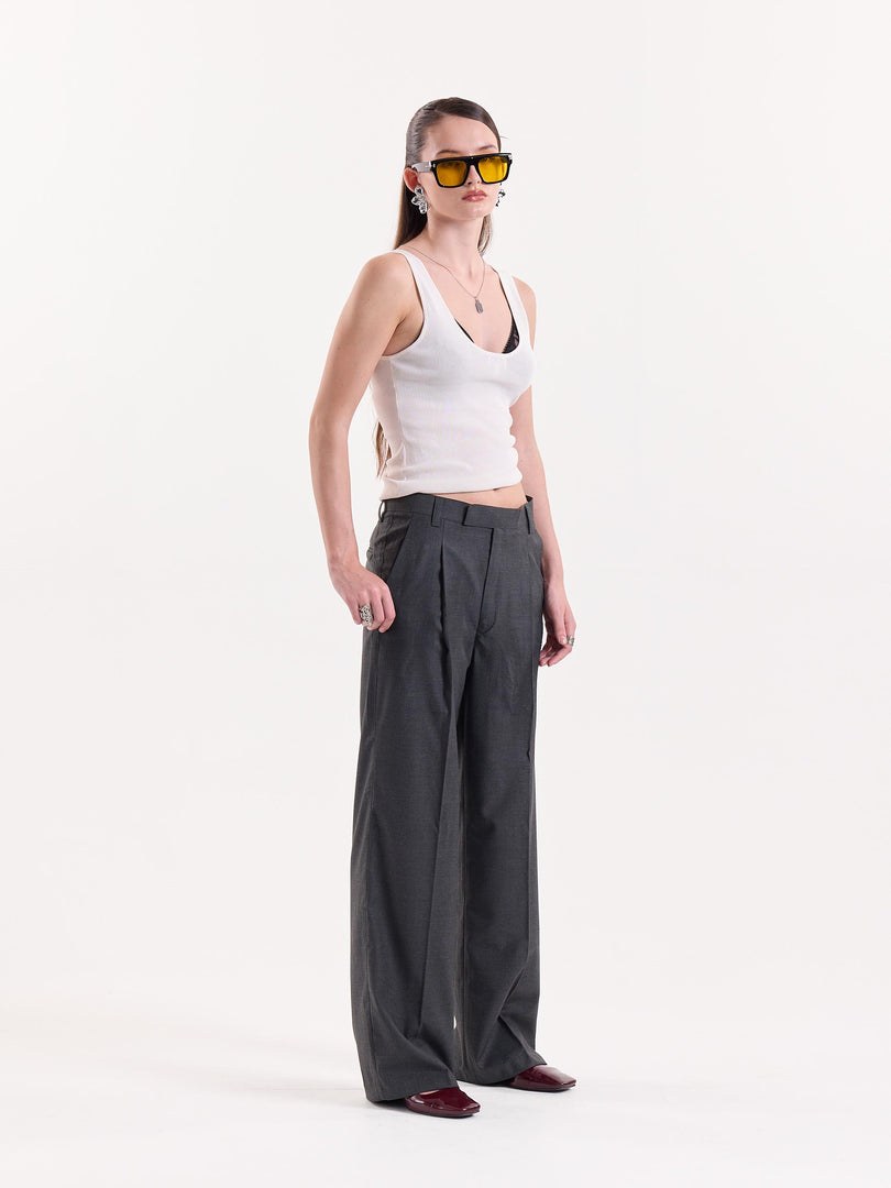 Grey Baggy Fit Trousers