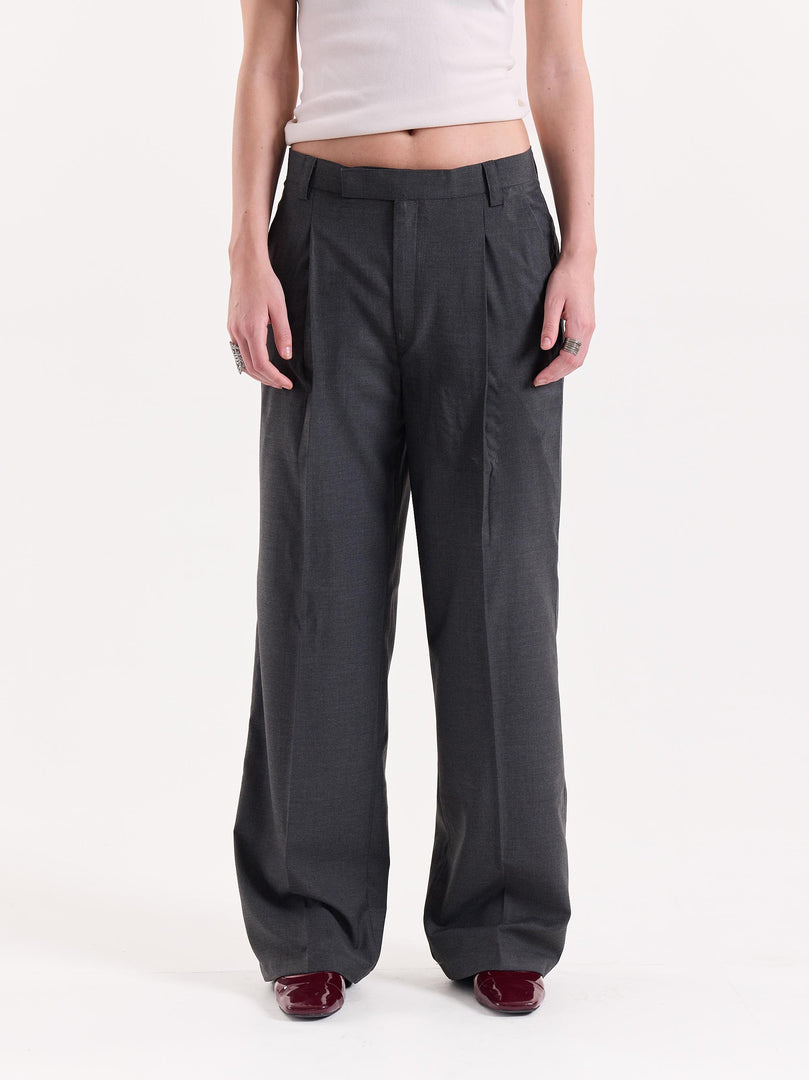 Grey Baggy Fit Trousers
