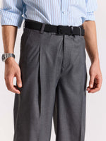 Load image into Gallery viewer, Grey Pinstriped Baggy Fit Trousers