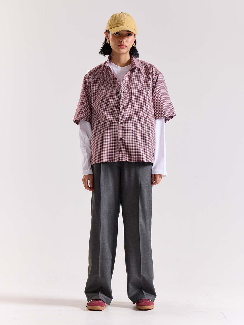 Grey Pinstriped Baggy Fit Trousers