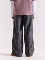 Load image into Gallery viewer, Grey Pinstriped Baggy Fit Trousers