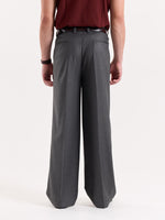 Load image into Gallery viewer, Grey Pinstriped Baggy Fit Trousers